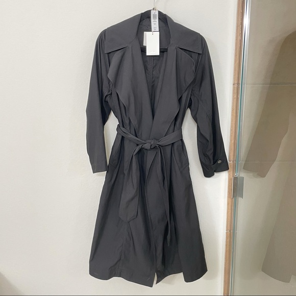 EUC ARITZIA WILFRED Requiem Trench Coat XXS Belted Black Water-Repellent Jacket - Picture 2 of 15